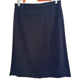 Misook Black A Line Skirt Pleated Back Size Medium Petite